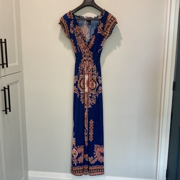 Blue Bohemian Maxi Dress - Picture 9 of 16
